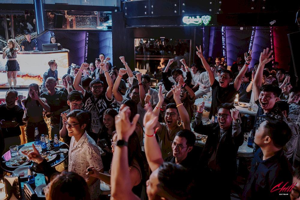 Guests at Chill Skybar don't just sip cocktails, they dive into energetic dance moves beneath pulsating beats